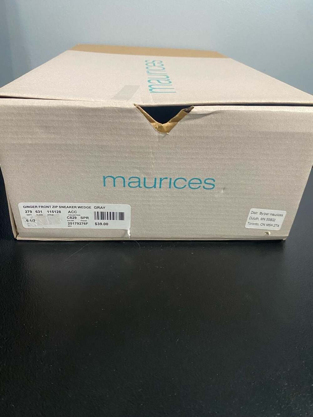maurices Ginger Front Zip Sneaker Wedge Gray Size 6.5 - Picture 8 of 8